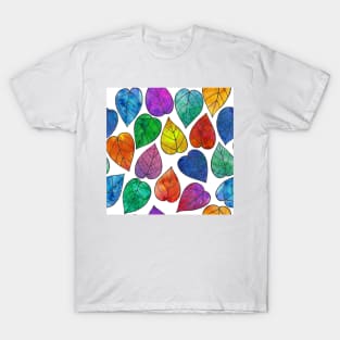 Vibrant summer leaves watercolor print T-Shirt